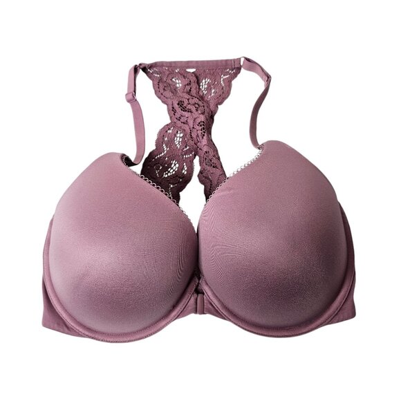Victoria's Secret 32DDD Mauve Racerback Perfect Shape Push Up Front Clasp Bra - Picture 1 of 6
